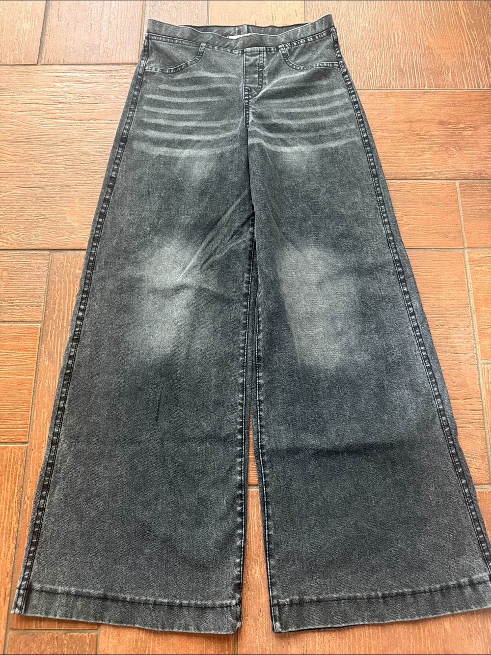 H&M Girls Wide Leg Charcoal Jeans Size 10